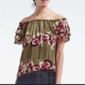 Banana Republic Floral Off the Shoulder Shirt
